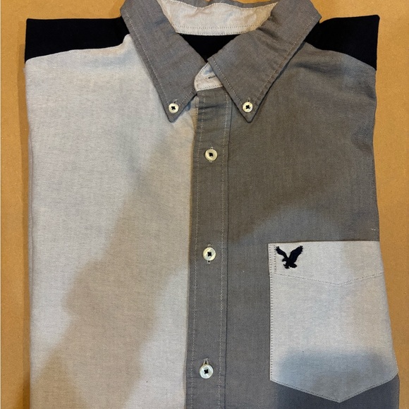 Y2K American Eagle Outfitters Black and Gray Button-Down Shirt - Picture 14 of 14